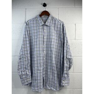 Peter Millar Men's Plaid Long Sleeve Sport Shirt 100% Cotton Size XXL